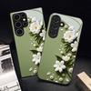 Стеклянный чехол для телефона с узором из белых цветов, подходит для Samsung Galaxy S26 S25 S24 S23 S22 S20 FE/Ultra/Plus, пылезащитный и ударопрочный