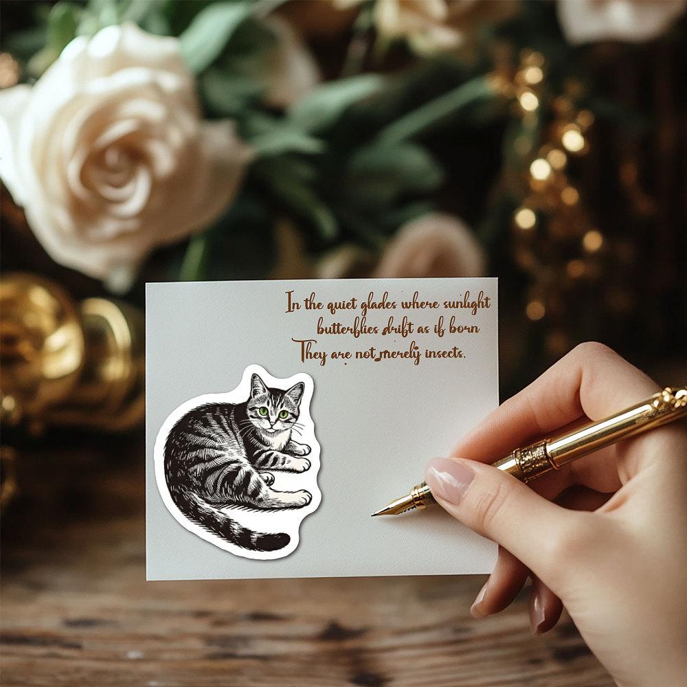 Rubber Clear Stamps for Card Making Decoration DIY Scrapbooking Cat Shape 22x18x0.8cm