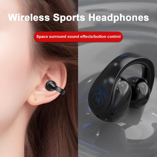 1 шт. Bluetooth-совместимые беспроводные наушники IPX5 Водонепроницаемые стереозвуковые шумоподавляющие спортивные наушники-клипсы для ушей