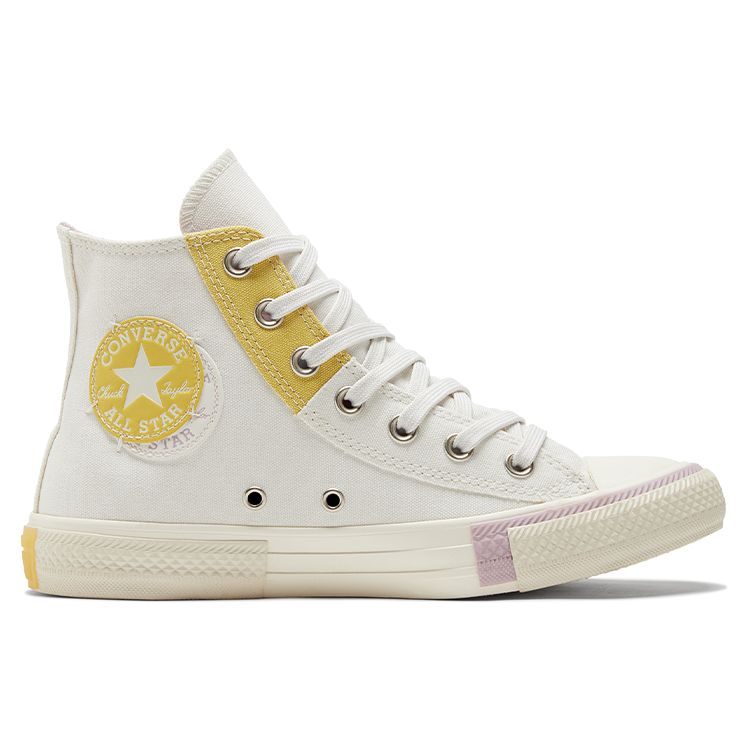 Converse Chuck Taylor All Star High Top Canvas Sneakers Women Sneakers White Yellow 572443C