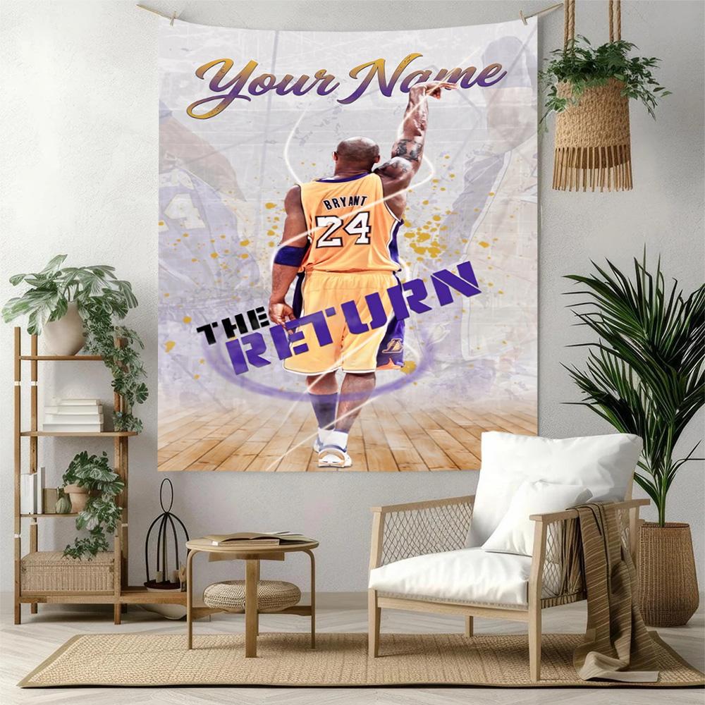 Kobe Custom Your Name Wall Decor Tapestry Art For Pet Memorial Birthdaywedding Party Backdrop Family Gift