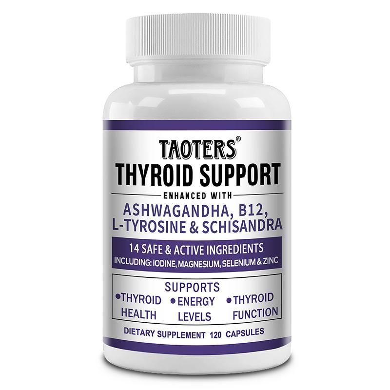 Thyroid Support Dietary Supplement Capsules, B12 L‑Tyrosine & Mineral Blend, 120 Capsules