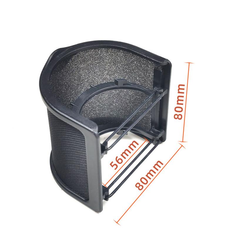 1Pc Handheld Mic Shield Pop Filter Upgraded Double Layers Metal Mesh Foam Etamine Layer Microphone Windscreen Cover