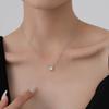 Ожерелье из чистого серебра S999 с круглым солитером для женщин, легкое, роскошное, в стиле меньшинства, с высоким чувством вкуса