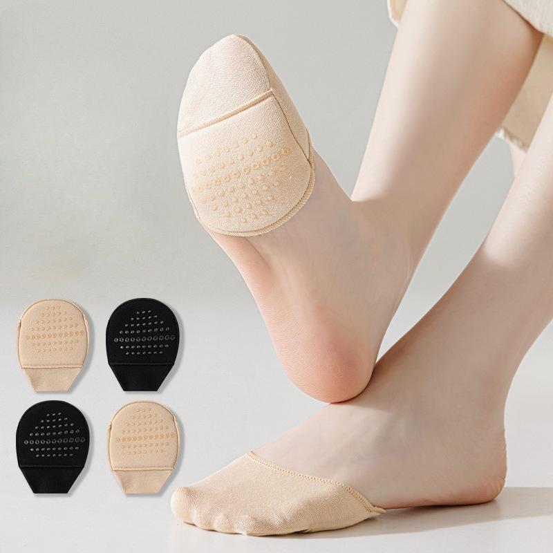 Women's Summer Thin High-heeled Socks, Spring Cotton Sweat-absorbing Forefoot Socks, Summer Shallow-mouthed Invisible Anti-slip Half-foot Socks