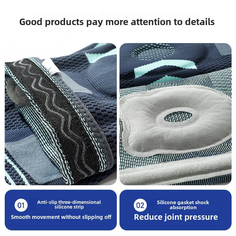 Breathable Silicone Knee Pads for Meniscus Protection, Double Strap Design for Basketball & Cycling