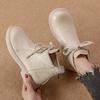 Genuine Leather Comfortable Flat Short Boots Soft Surface Soft Sole Comfortable Versatile Women's Leather Boots Cowhide Non-slip Boots 35-41