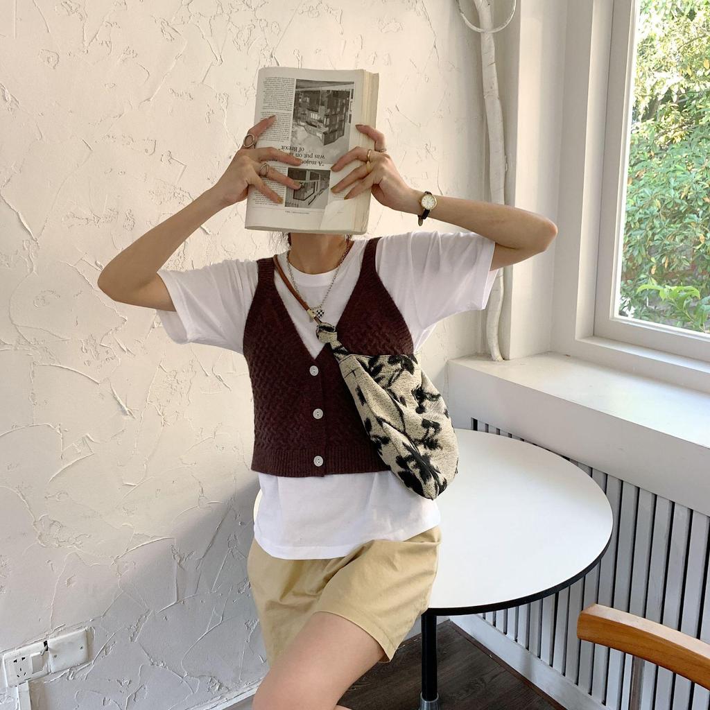 Women Literature Art Leisure Handbag Commuter Tote Crossbody Bag