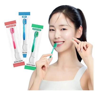 Одноразовая зубная щетка Quick Clean 5-в-1, 10 шт. (Мята / Яблочная мята / Клубника) (10 вариантов)