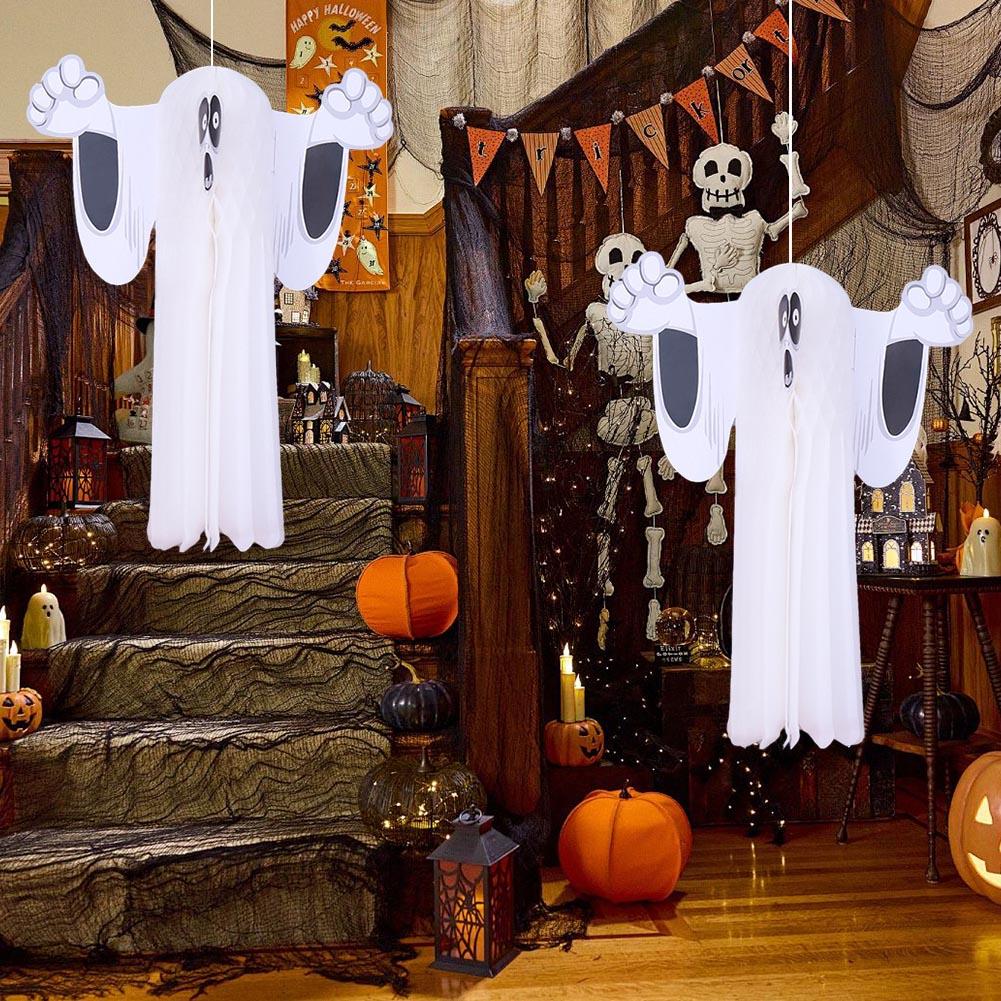 Хэллоуин Подвесной Декор Призрак Ведьма Паук Тыква Бумажные Фонарики DIY Хэллоуин Подвесные Поделки Хэллоуин Подвески для Веранды Потолка