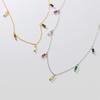 Modian 925 Sterling Silver Gypsophila Rainbow Zirconia Necklace For Women Fashion Long Chain Platinum Plated Fine Jewelry Gift