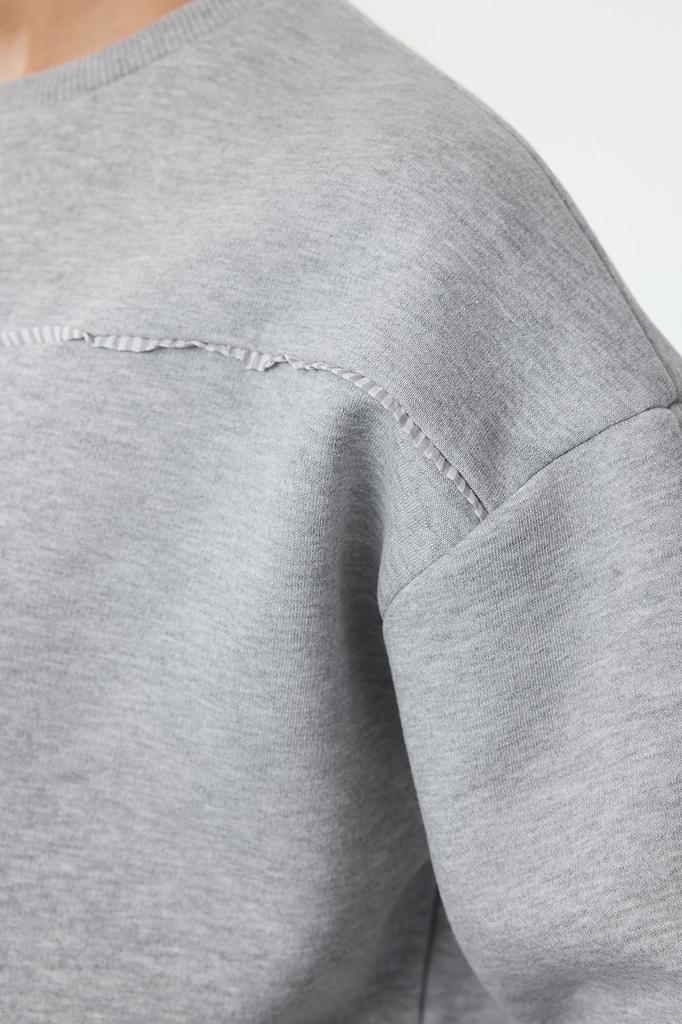 Женская модная стильная толстовка темно-синего цвета, детальная, непринужденная, удобная посадка, вязаная толстая флисовая толстовка с внутренней стороны