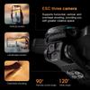 KY605s HD Three Cameras Drones with Screen RC 360°Rolling Obstacle Avoidance 50x Zoom GPS WIFI 15Min ESC EIS Brushless FPV Drone