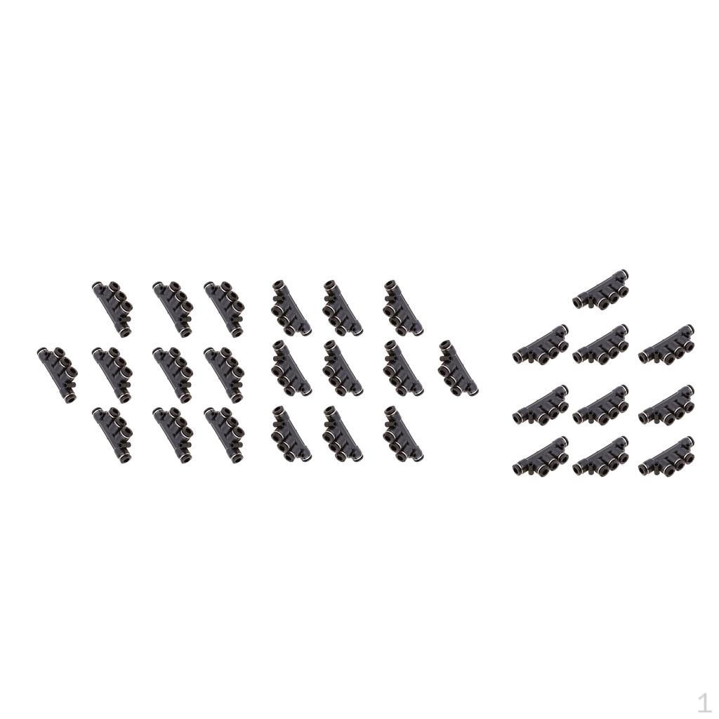 30 Pieces Pneumatic Air Line Quick Connector Fittings Coupler 6mm