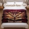 Barber Salon Theme Soft Blanket Personalized Custom Name Text Print Warm Blanket Home Sofa Bedroom Decor