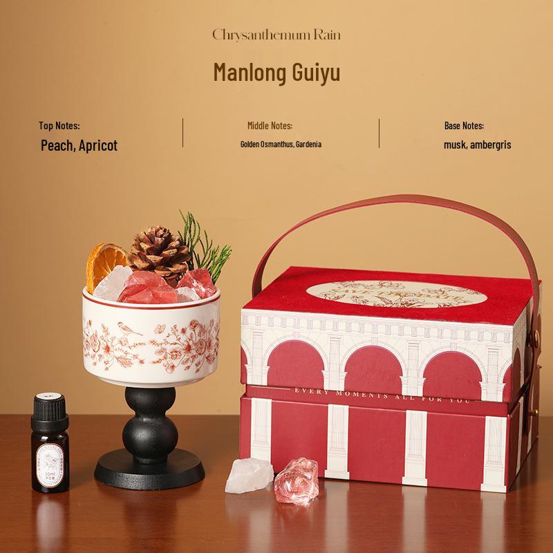 Crystal Stone Flameless Aromatherapy Diffuser: Elegant Ornament & Gift for Girls' Birthday and Engagement Party Favors.