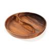 Round Divided Servings Tray Wood Nut Holder Serving Dishes Dried Fruit Tray Appetizers Tray Dish Platters Easy To Clean