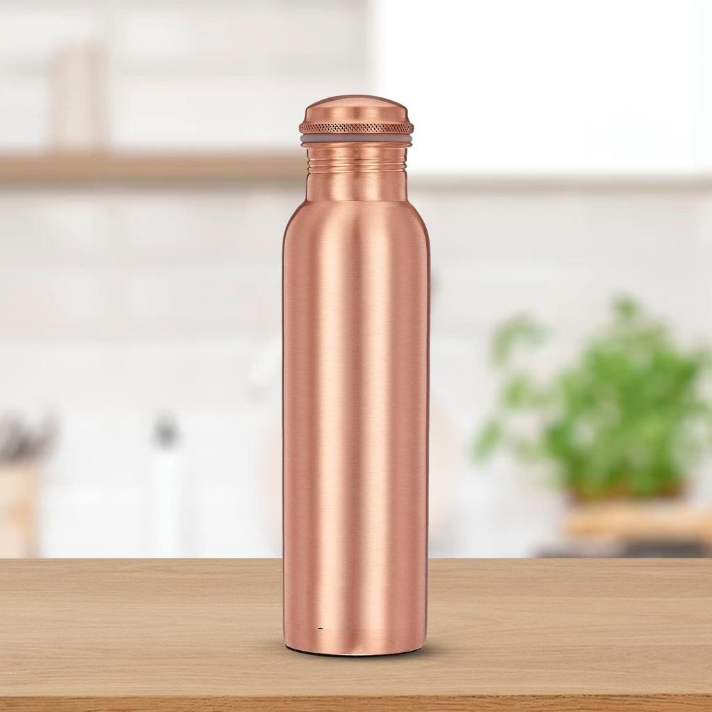 Copper Water Bottle | Pure Copper Water Bottle I Leak Proof & Rust Proof I Copper Bottle for Home, School & Office | Matte Finish | 950 Ml | Set of 2