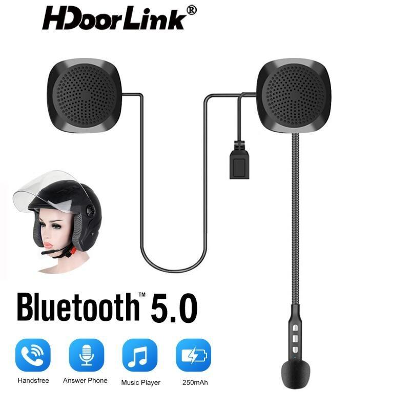 HdoorLink Мотоциклетный шлем Bluetooth-гарнитура BT 5.0 Мотоциклетные наушники с шумоподавлением Беспроводная громкая связь Стерео вызов Музыкальный плеер