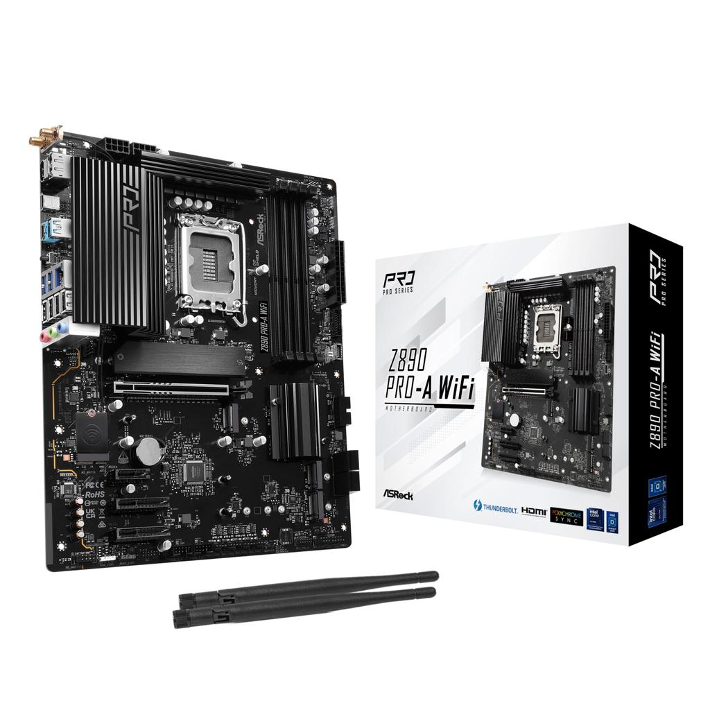 Asrock Motherboard Z890 WiFi Intel CPU Core Ultra Compatible Z890 Chipset DDR5 ATX Motherboard Authorized Distributor Pro-A (LGA1851) [Domestic
