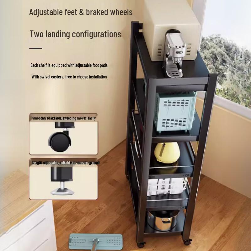 5-Tier Slim Carbon Steel Kitchen Storage Rack