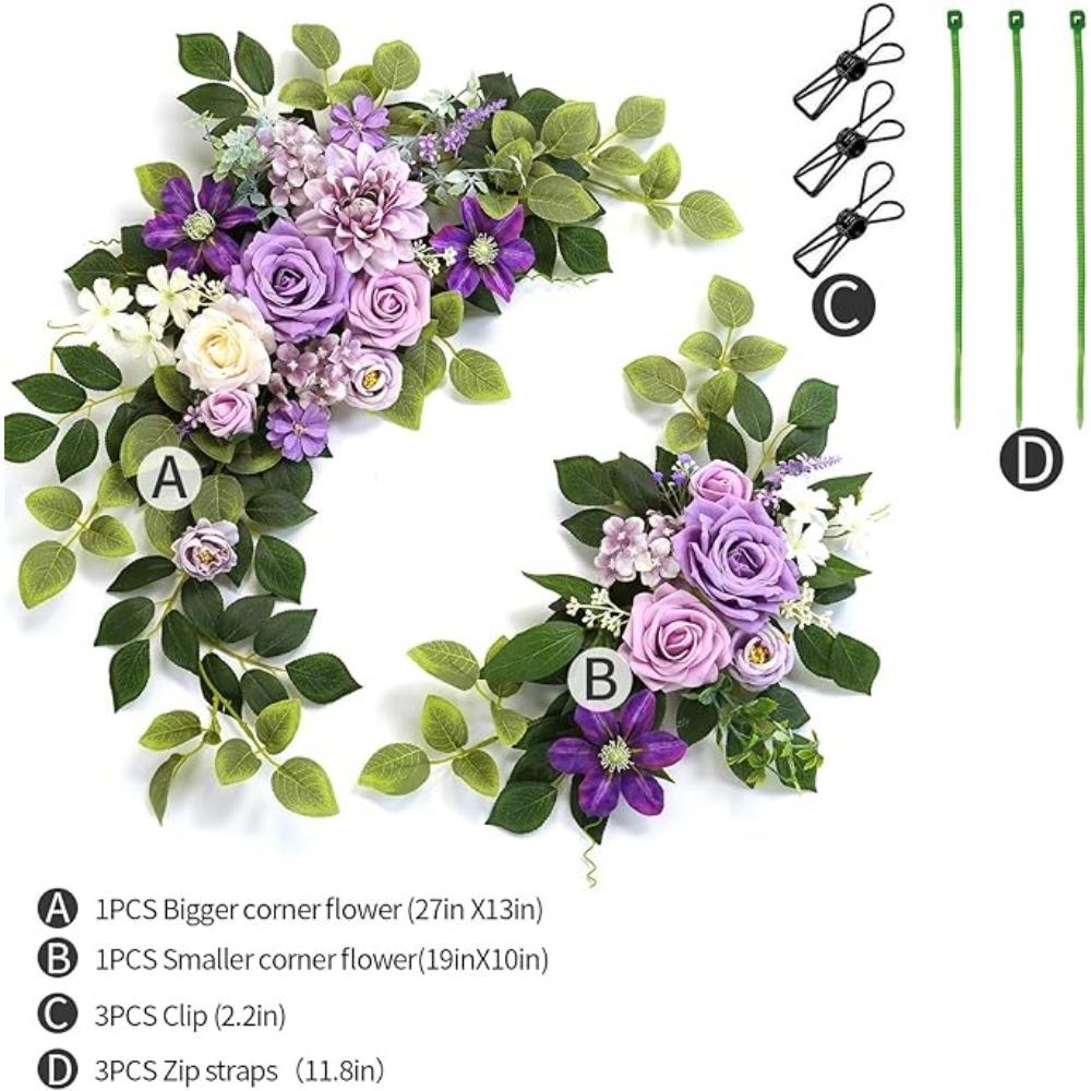 Pack of 2 Artificial Flowers Decorations, Wedding Flowers, Wedding, Banquet, Party, Reception Entrance Welcome Sign and Background Decoration