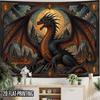 2D Flat - 2D Flat - 2D Flat Print 1pc Tapestry Dragon Guarding Castle Moonlight Tapestry Fantasy Epic Bedroom Living Room Decor Tapestry for Bedroom M