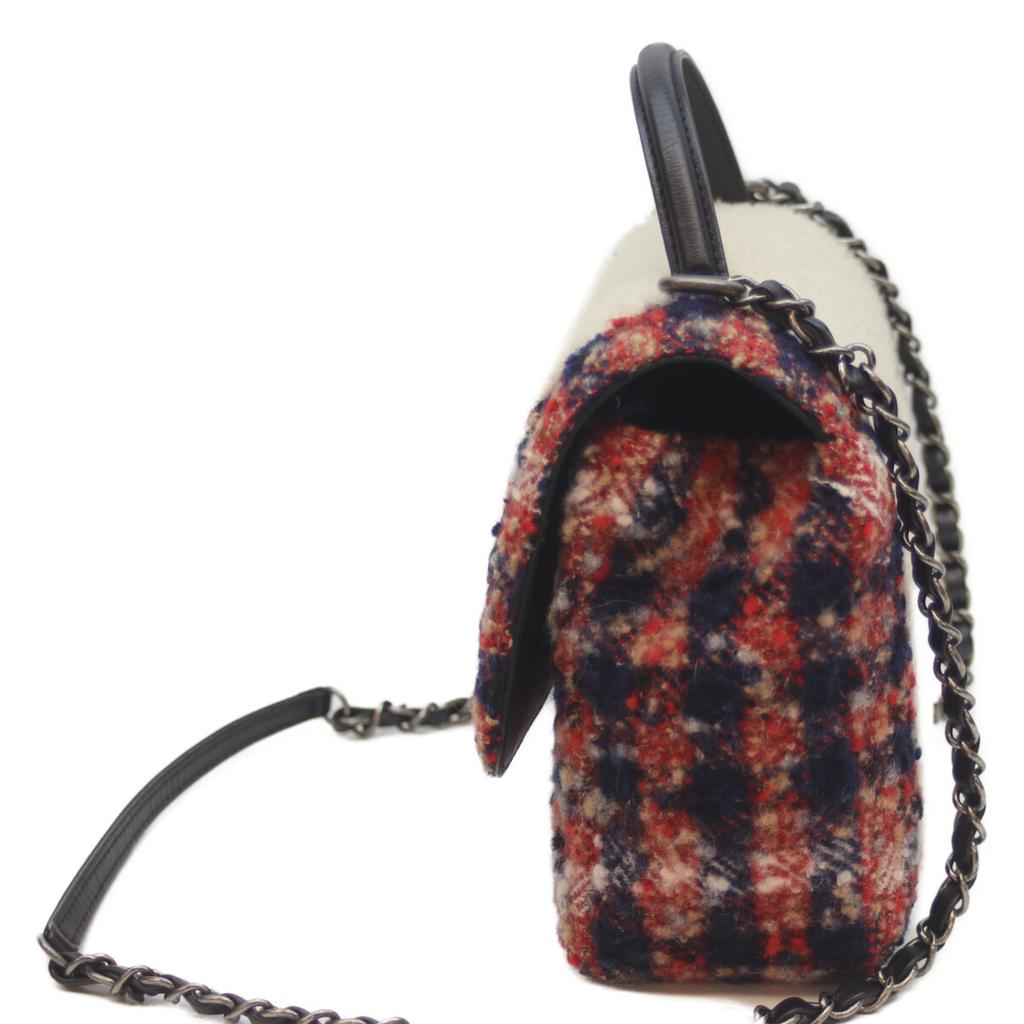 CHANEL 24th series A57214 Top handle Tweet single flap shoulder bag Shoulder bag Ivory/Red/NavyUsed