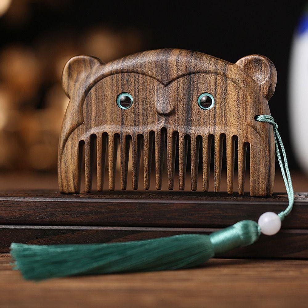 Point Chinese Zodiac Hair Styling Pocket Comb Wooden Hair Comb Fine Tooth Comb Massage Comb