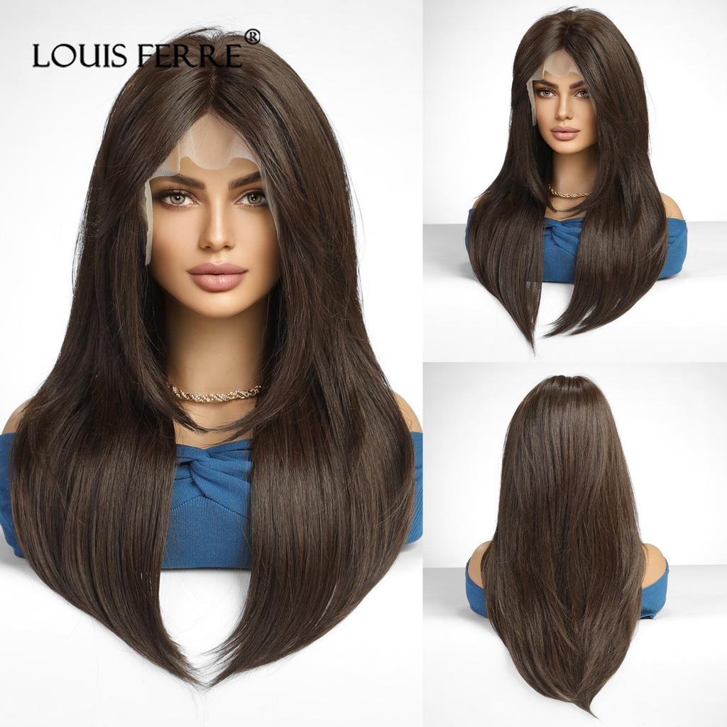 13x6 кружевные парики, светлый платиновый синтетический длинный прямой парик с лентами для женщин, повседневный косплей, волосы высокой плотности