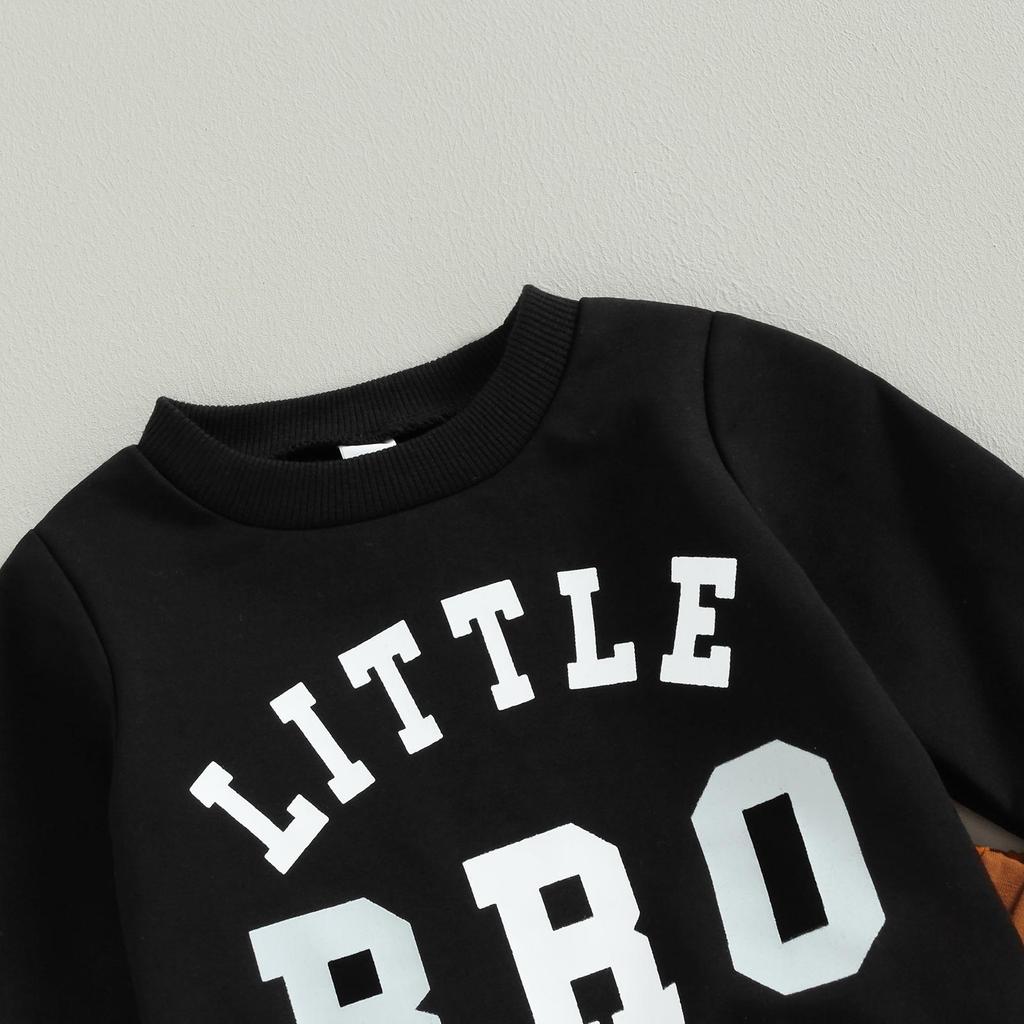 Комплект штанов для маленьких мальчиков, толстовка с длинными рукавами и круглым вырезом с принтом букв и эластичной резинкой на талии, 3 мес, 6, 12 18 мес, одежда для младенцев