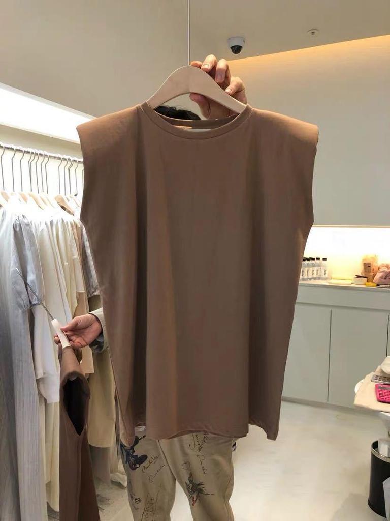 Женская летняя новая модная белая футболка без рукавов 2025 года – свободный черный топ-жилет