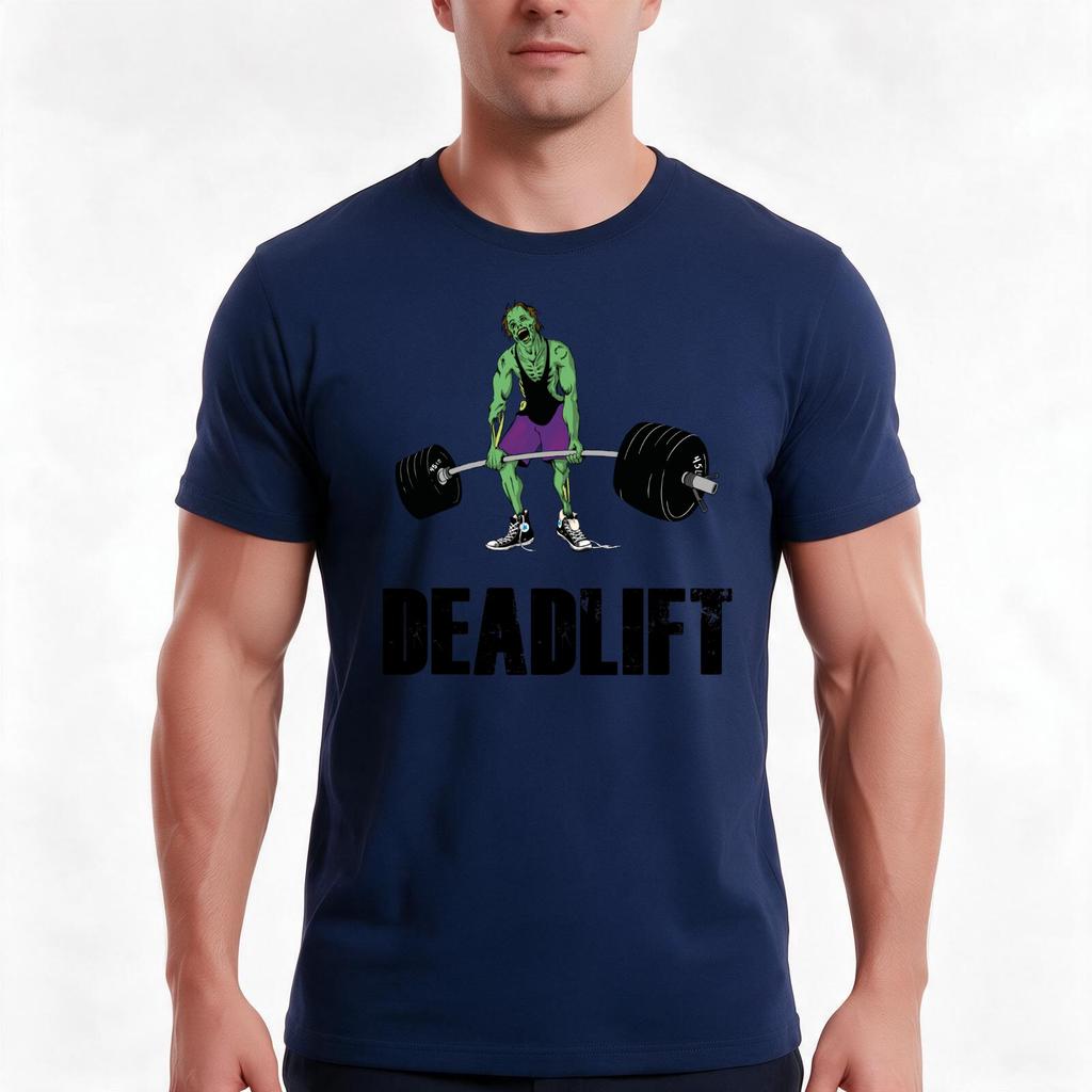 Deadlift Zombie Gym Tshirt Summer Casual Cotton Tee Oversized Streetwear Tops Vintage Graphic Print Loose Fit Short Sleeve