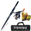 Портативный набор рыболовных снастей из углеродного волокна 5.2:Спиннинговая катушка с 1 передаточным числом 13BB, 1,8-3 м, удочка, крючок для наживки, аксессуары, посылка подходит для лета