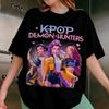 2026 Kpop Охотники на демонов Аниме Графическая футболка Женская Мужская Футболка с коротким рукавом Летняя Y2k Уличная одежда Корейская Группа Принт Повседневные Топы