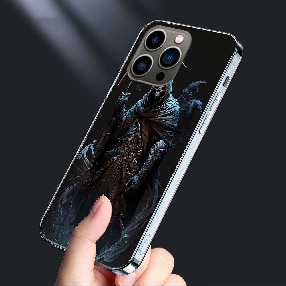 Чехол для телефона Смерть Жнец Череп Для Iphone 16E 15 Pro 14 Plus 17E 16 17 Pro Max Air 11 12 13 Mini Ударопрочный Capa Милый Cov