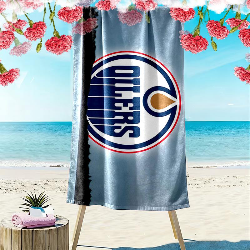 Edmonton Oilers2 Print Beach Towel, Large Soft Quick Dry Towel for Beach Camping Swimming