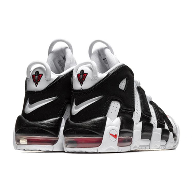 Nike Кроссовки для баскетбола Air More Uptempo Кожаные Устойчивые к истиранию Средние Бело-черные Унисекс 415082-105