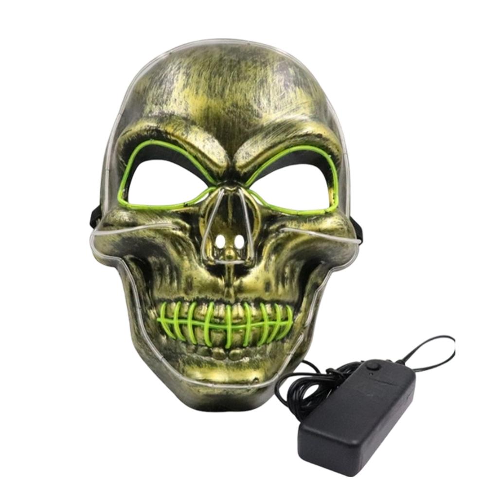 Halloween Glowing for Adults - Scary Light Up Face for Costume Party and Events