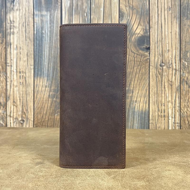 Винтажный мужской кошелек-бифолд из кожи Crazy Horse - Натуральный кошелек из коровьей кожи высшего качества, длинный, с зажимом для денег