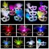 Party Supplies Feather Butterfly Mask Light Up Venice Masquerade Masks LED Glowing Mask  Gift