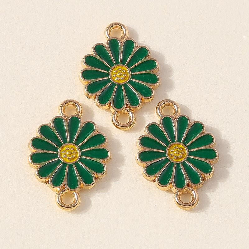 Лесли 10 шт. Красочные подвески в виде цветка ромашки с двумя отверстиями для изготовления ювелирных изделий, браслета, ожерелья, брелока своими руками, кулона