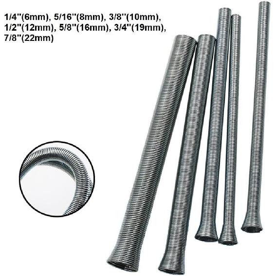 Набор пружинных трубогибов 13,7-дюймовый инструмент для гибки труб из меди, алюминия, стали, различные размеры от 1/4" до 7/8" для сантехнических работ(8мм)