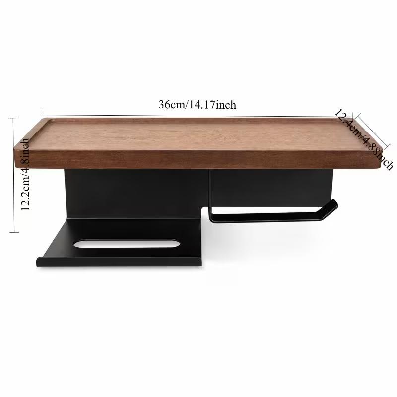 Luxury Light Wooden Wall Mounted Napkin Stand Without Perforation Toilet Paper Stand Bathroom Accessories Home Decor