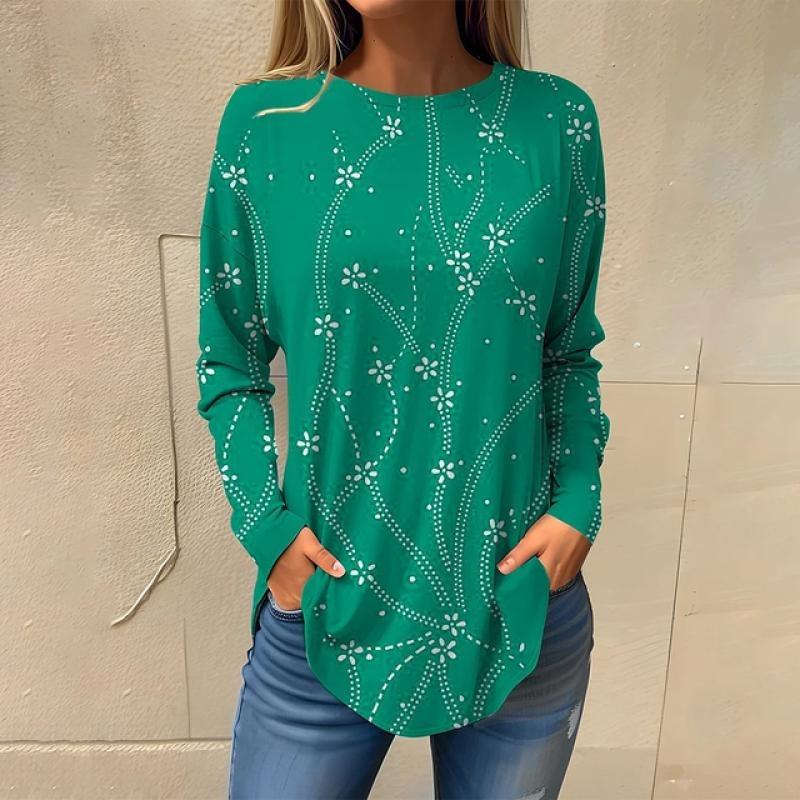 Women's 3d Print Autumn Long Sleeve Tops Women's T-Shirt O-Neck Oversized Ladies Clothin
