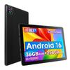 Планшет Android 16, 10,1 дюйма, 36 ГБ ОЗУ + 256 ГБ ПЗУ, Восьмиядерный, Аккумулятор 6000 мАч, Черный