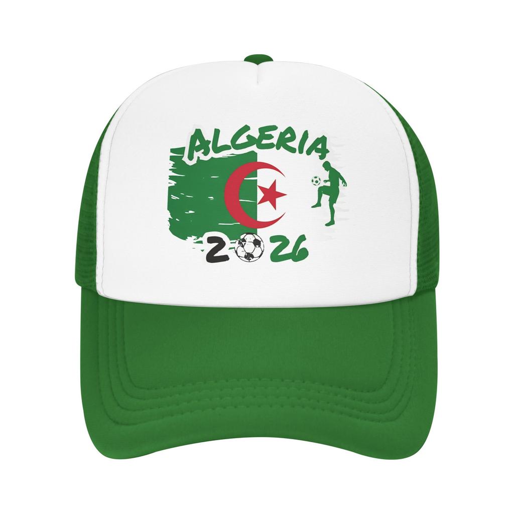 Algeria Soccer Football Fan Green Sun Hats Casual Unisex Women Mesh Trucker Hat Wholesale Snapback Cap Gift Idea