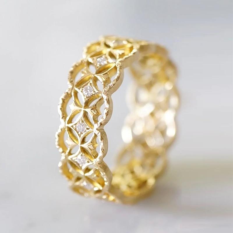 Кольцо Huitan Hollow Out Finger Ring для женщин, модное, сшитое по индивидуальному заказу, золотого цвета, обручальное кольцо, аксессуары, женские ювелирные изделия