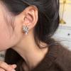 Серебряные серьги-гвоздики с цирконами-суперфлэш в форме цветка с жемчугом, легкая роскошь, высокий стиль, изысканные, универсальные серьги, модные серьги с темпераментом для женщин