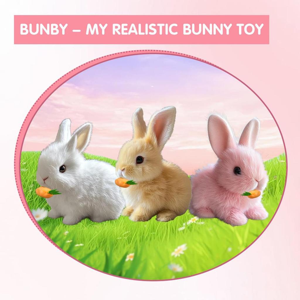 Mini Realistic Cute Plush Rabbits Lifelike Animal Easter Bunny Simulation Toy Model Gift Miniatures Decorations (Rabbit Plush Toys